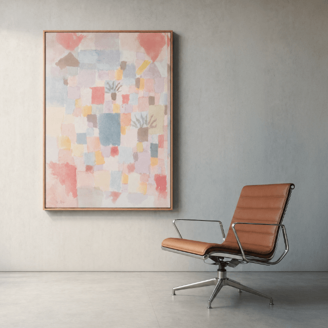 Paul Klee inspired artwork in interior setting